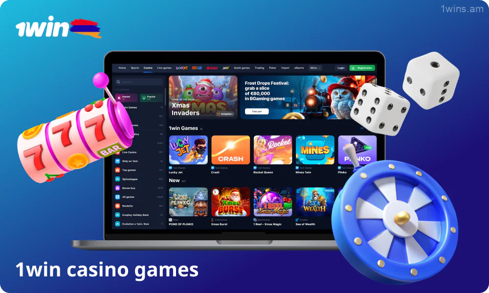 1win Armenia online casino offers thousands of games from over 100 providers, including slots, live games, poker and other entertainment with easy search and filters