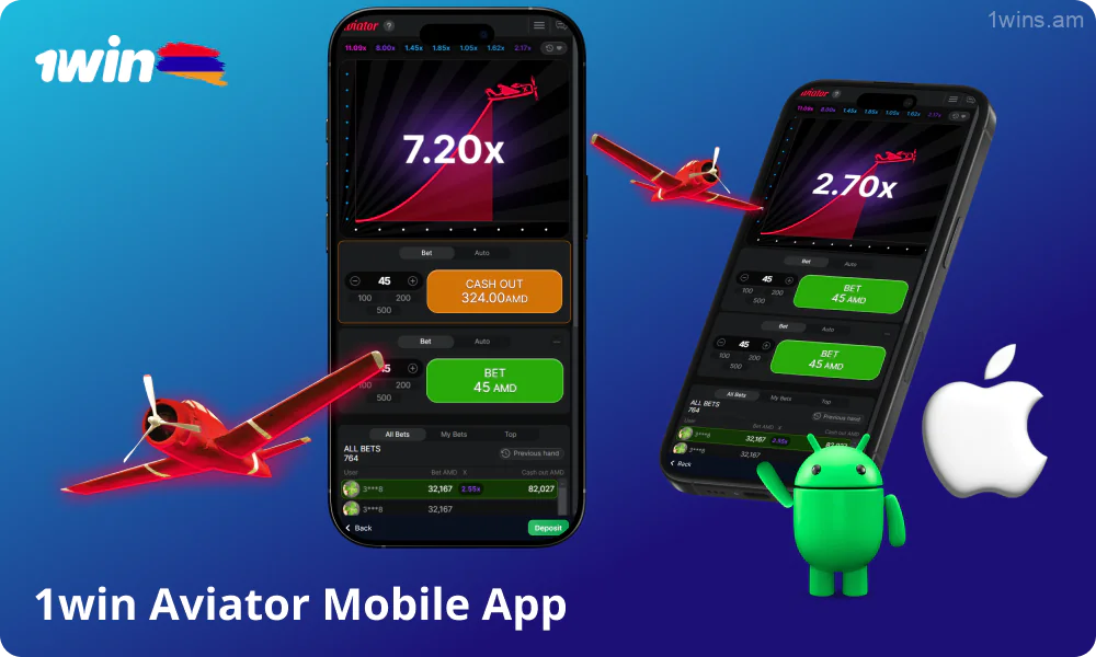 The 1win Aviator mobile app allows you to conveniently play the game on iOS and Android devices